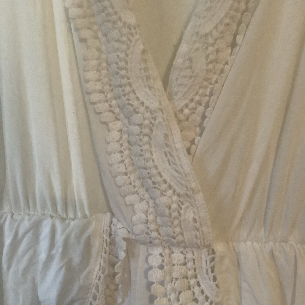 La Blanca white eyelet lace romper swimsuit cover up size medium - Picture 12 of 16